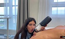 Brunette Amateur Gets Powerful Cumshot From Huge Svakom Alex Neo 2 Toy During Outdoor Public Handjob And Jerking