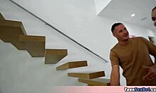 Petite blonde teen offers blowjob to buy house, using machine on her small tits