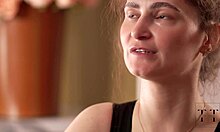 Ebony teen seduced after jog with caressing