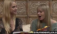 Inexperienced babe learning lesbian love as milf lover licks her pussy! 😍