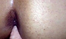 hot bbw latina girlfriend with phat ass bent over and fucked by boyfriend in thick wet pussy using big dildo