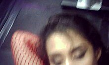 Behind scenes, half Asian babe gets powerfucked loudly