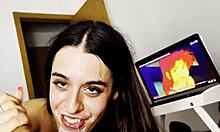 hey check this out, mixing cream and milk right in the mouth with a teasing cumshot twist