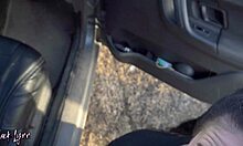 black lynn sucks cock in car at sunset
