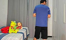 He Hides Behind the Curtain to Watch His New Stepdaughter Undress