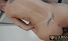 Tattooed Latina takes anal and cum in mouth