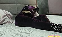 Horny African college babe grabs her local dildo for intense solo masturbation session