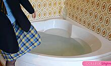 Sophia Smith Jumps In Bathtub Dressed, Rips Clothes For Toys And Squirting Fun