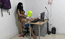 A dirty neighbor comes to ask her neighbor for cock and acts like a snail