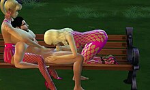 Sims 4 game features Mortimer and friend with two teens