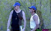 Competitive men burn out stepdaughters in family roleplay