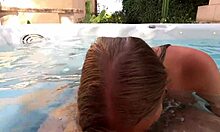 Pov sex with blonde young babe bending over for tight pussy blowjob and doggystyle.