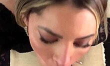 Petite blonde latina shakes in pov sloppy blowjob