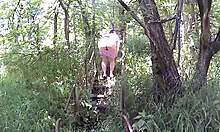 Sexy bbw exhibitionist in woods and carwash