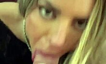 Petite blonde latina shakes in pov sloppy blowjob