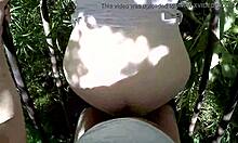 Sexy bbw exhibitionist in woods and carwash