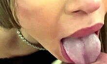 Petite blonde latina shakes in pov sloppy blowjob