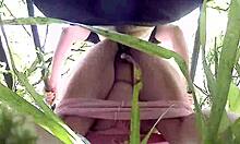 Sexy bbw exhibitionist in woods and carwash