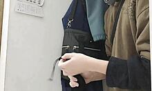 i feel so excited sneaking in the shop to jerk my monster cock