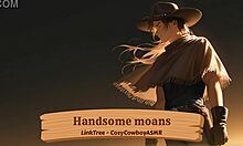 Handsome guy lets out some deep moans