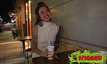 the little brunette gets her ass opened in quick interracial fuck