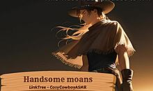 Handsome guy lets out some deep moans