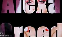 Delivering the final stroke with dirty talk, humiliating the tight pussy in a solo femdom session