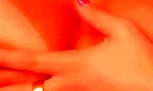 hot brunette teasing with titsfuck and butt plug anal