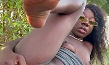 Lola Black XXX Plays with Pussy and Ass Outside