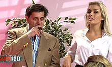 These five big tit sluts were all over one cock in a wild gangbang session. They took turns banging and getting facial blasts.