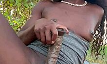 Lola Black XXX Plays with Pussy and Ass Outside