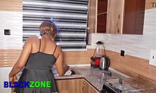 Stepmom stepson in the kitchen