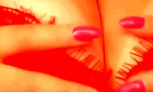 hot brunette teasing with titsfuck and butt plug anal