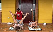 my yoga teacher fucks me alongside my friend