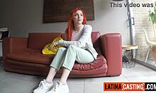 the hot redhead latina bent over for deep doggystyle pounding in casting