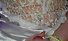 I jerk my cock while the MILF licks up every drop of cum