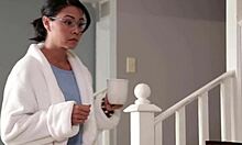 amateur lezzie dives into the gingers hairy pussy for some licking fun