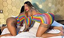 Shemale FUCKS horny Latina slut