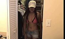 Brookeskye And Asian Babe Modeling Lingerie In Close-Up View