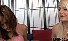 Gorgeous Lesbians Use Strapon And Dildo In Horny Party Orgasm