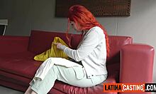 the hot redhead latina bent over for deep doggystyle pounding in casting
