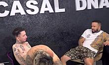 she experiences her first time riding a man's cock in a porn recording while her cuckold husband watches her bounce eagerly on the disabled guy's dick