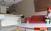 the hot redhead latina bent over for deep doggystyle pounding in casting