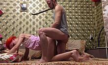 Red head russian girl gets anal fucked at home