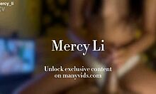 asian girlfriend enjoys a playful handjob game with a big finish