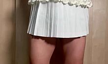 Japanese Maid In Uniform Gets Anal Training With Buttplug And Pierced Nipples Piercing