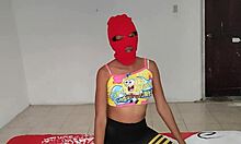 Stepmother caresses buttocks and tits then stepson rubs penis with feet