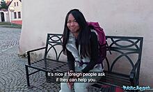 public agent stranded thai facialised by stranger in sex for cash pov cumshot