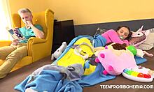 Sexy babe gets a new toy to play with