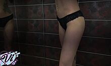 tattoed teen with big ass changes beautiful panties